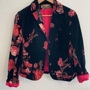 Velvet floral blazer